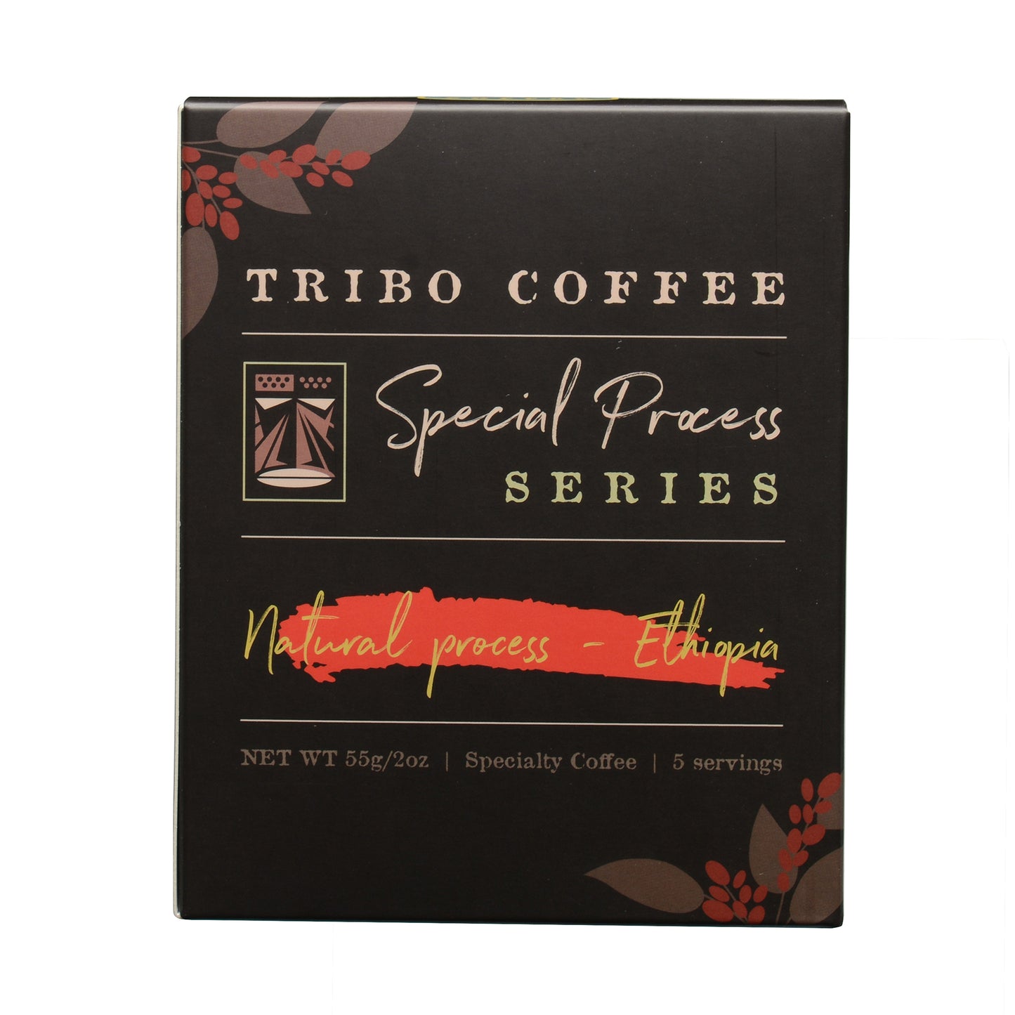 Tribo Coffee Single Serve pour Over - Ethiopia Natural Process Specialty Grade Coffee 5 Serving Boxes