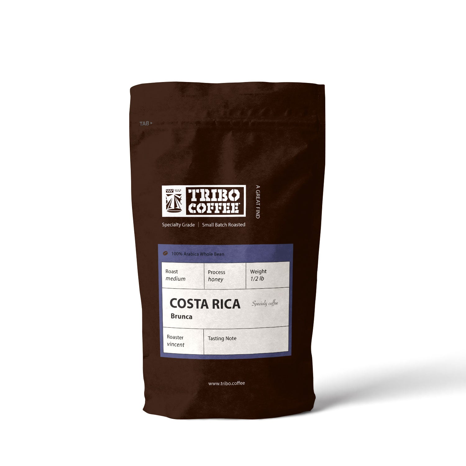 Tribo Coffee Costa Rica Brunca 100% Arabica Beans Roasted Coffee beans 225 grams
